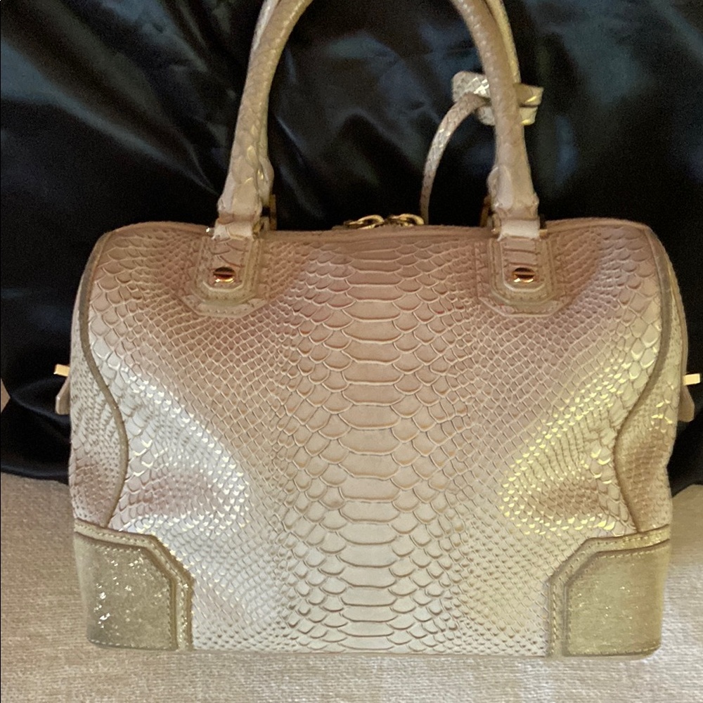 Alice & Olivia Elegant Snake-Embossed Handbag chain strap, coin bag & dust bag - Picture 5 of 15